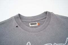 RoughPlay Rockstar Skeleton Graphic Distressed Short‑Sleeve Tee Vintage Streetwear T‑Shirt