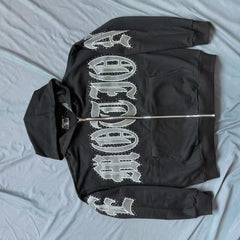 EMOTION Gothic Logo Graphic Zip Up Hoodie
