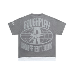 RoughPlay Rockstar Skeleton Graphic Distressed Short‑Sleeve Tee Vintage Streetwear T‑Shirt