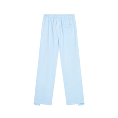 RoughPlay Light‑Blue Double‑Side White Stripe Straight Leg Sweatpants