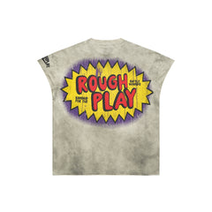 RoughPlay Cartoon Comic Graphic Distressed Sleeveless Tee Vintage Streetwear Tank Top