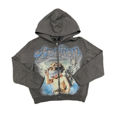 EMOTION Angel Graphic Zip Up Hoodie