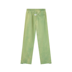 RoughPlay Sage‑Green Double‑Side White Stripe Straight Leg Sweatpants