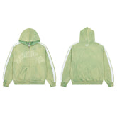 RoughPlay Green Tie‑Dye Varsity Stripe Zip‑Up Vintage Hoodie