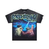 DUAA Forever UFO Space Vintage Graphic Oversized T‑Shirt