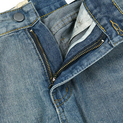 American retro ripped denim pants for young people, daily wear wide leg straight leg washed and worn blue jeans