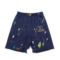 Gallery Dept Inkjet Graffiti Shorts Street Trendy Brand Loose Casual Sports Pants Men's and Women's Pure Cotton Pentagram Pants