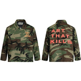 Gallery Depot autumn new letter logo printed coach jacket workwear camouflage men's zipper jacket