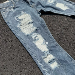 Gallery Dept Ink Splash Damage Repair Program Splicing Micro Horn Jeans American style ripped street hip-hop pants