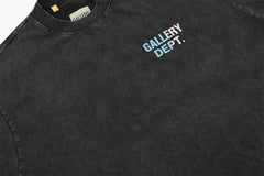 GALLERY DEPT High Street Washed Vintage Colorful Letter Printed Short Sleeve Loose BF Trend Brand Bottom T-shirt