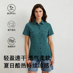 EddieBauer cut size clearance women's outdoor sunscreen shirt UPF50+casual short sleeved top