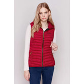 ALIFE\u0026KICKIN Outdoor Warm Hooded Vest Women's Polka Dot Printed Down Cotton Warm Casual Tank Jacket