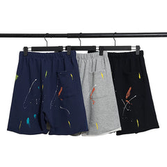 Gallery Dept Inkjet Graffiti Shorts Street Trendy Brand Loose Casual Sports Pants Men's and Women's Pure Cotton Pentagram Pants