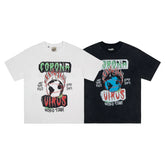 GALLERY DEPT Retro Washed Vintage High Street Graffiti Cartoon Printed Men and Women Couple Cotton Short sleeved T-shirt