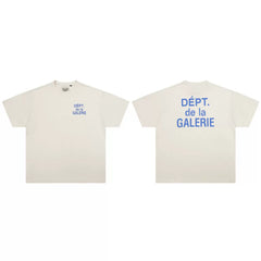 GALLERY DEPT Classic New Color Scheme French Letter LOGO Slogan Pure Cotton Round Neck Men's and Women's Short sleeved T-shirt
