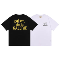 GALLERY DEPT rear cracked LOGO letter printed T-shirt summer loose casual men and women round neck short sleeves trendy
