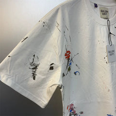 Gallery Depot PAINT SHOP SOUVENIR TEE New Ink Splash Printed Cotton Short sleeved T-shirt