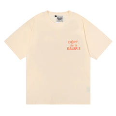 GALLERY DEPT rear cracked LOGO letter printed T-shirt summer loose casual men and women round neck short sleeves trendy