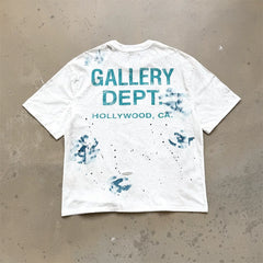 GALLERY DEPT California limited edition street splatter graffiti T-shirt loose distressed short sleeved trend