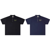 Gallery Depot Classic Basic Letter LOGO Slogan Printed Polo Shirt Men's and Women's Loose Short sleeved T-shirt