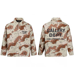 Gallery Depot new letter logo printed desert camouflage coach jacket k khaki zipper jacket