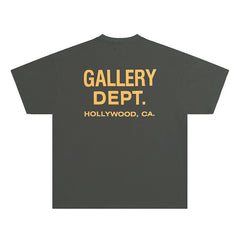 GALLERY DEPT trendy short sleeved T-shirt with letter printing, pure cotton couple style, 2023 spring new product