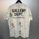 Gallery Depot PAINT SHOP SOUVENIR TEE New Ink Splash Printed Cotton Short sleeved T-shirt