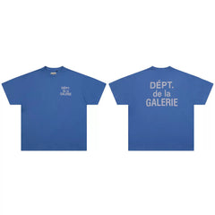 GALLERY DEPT Classic New Color Scheme French Letter LOGO Slogan Pure Cotton Round Neck Men's and Women's Short sleeved T-shirt