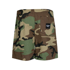 Gallery Depot green camouflage shorts with letter logo printed casual pants, summer loose straight leg cropped pants, trendy