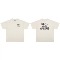 GALLERY DEPT Classic New Color Scheme French Letter LOGO Slogan Pure Cotton Round Neck Men's and Women's Short sleeved T-shirt