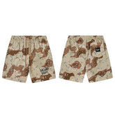 GALLERY DEPT Desert Camo Shorts with Logo Printed Large Shorts, Summer Loose Casual Pants Trendy