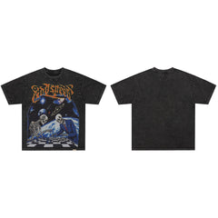 GodSpeed Washed Black Space Skull T-Shirt