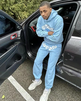 Sp5der Worldwide Tracksuit Set in Baby Blue