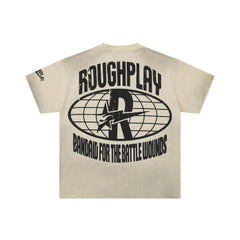 RoughPlay Stay Young Wild And Free Skull Portrait Graphic Distressed Short‑Sleeve Tee Vintage Streetwear T‑Shirt