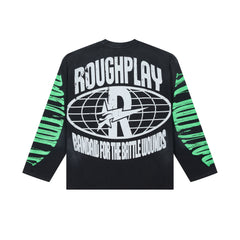 RoughPlay Skeleton Hip‑Hop Vintage Distressed Long Sleeve Tee