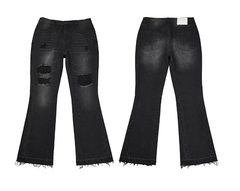 Gallery Dept. Black Distressed Flare Denim