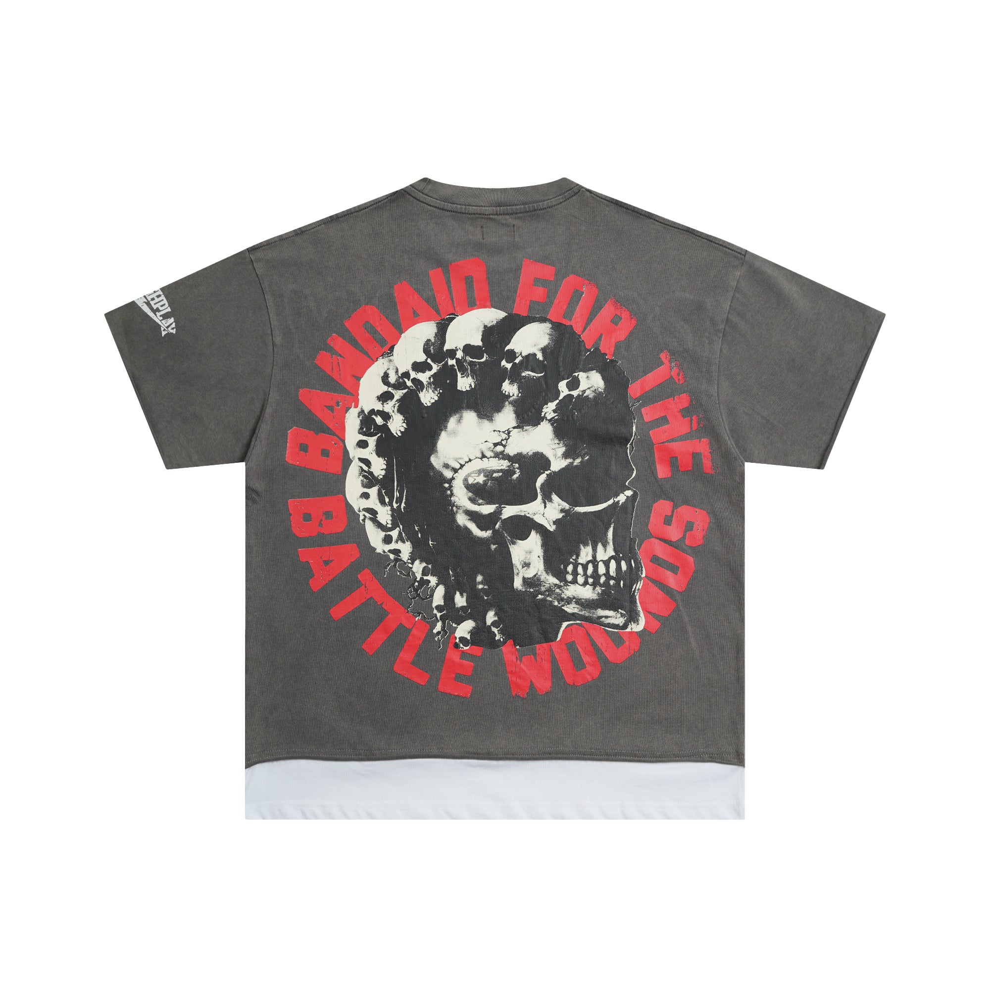 RoughPlay Rainy City Street Scene Graphic Distressed Short‑Sleeve Tee Vintage Streetwear T‑Shirt