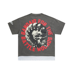 RoughPlay Rainy City Street Scene Graphic Distressed Short‑Sleeve Tee Vintage Streetwear T‑Shirt