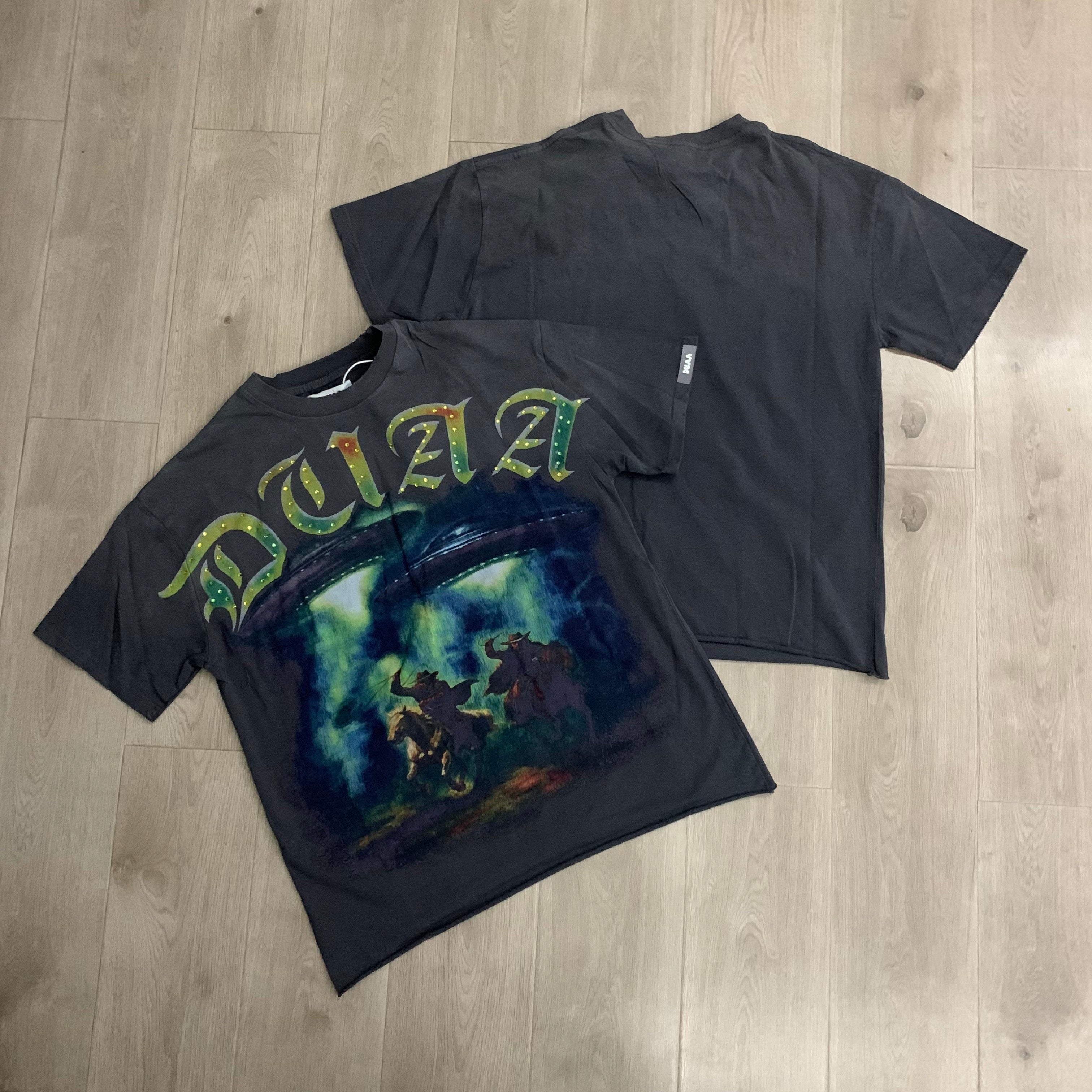 DUAA UFO Cowboy Vintage Graphic T‑Shirt