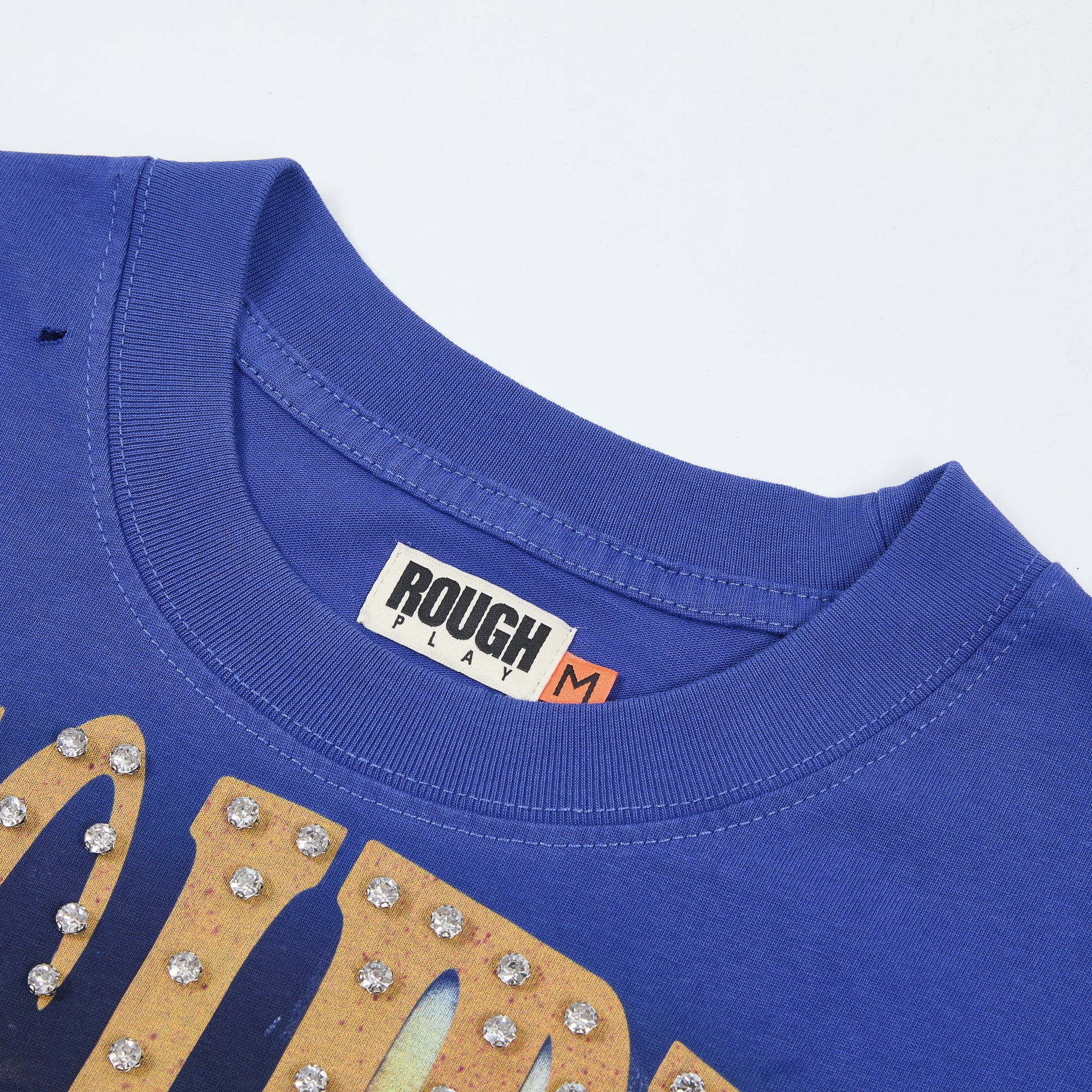 RoughPlay Masked Figure Double‑Sided Print Distressed Tee