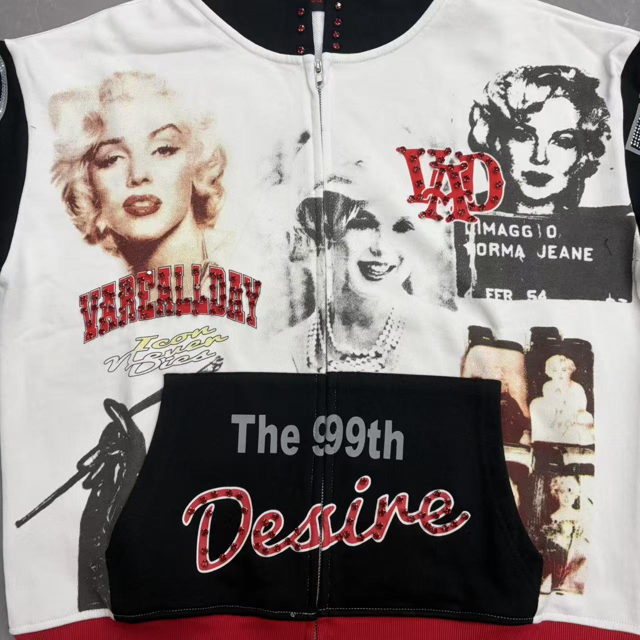 Vareallday Marilyn Monroe Collage Zip Up Hoodie