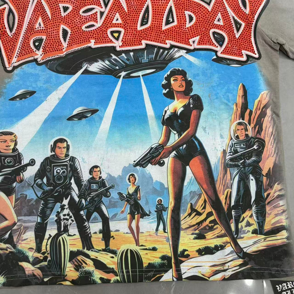 Vareallday Alien UFO Vintage T‑Shirt