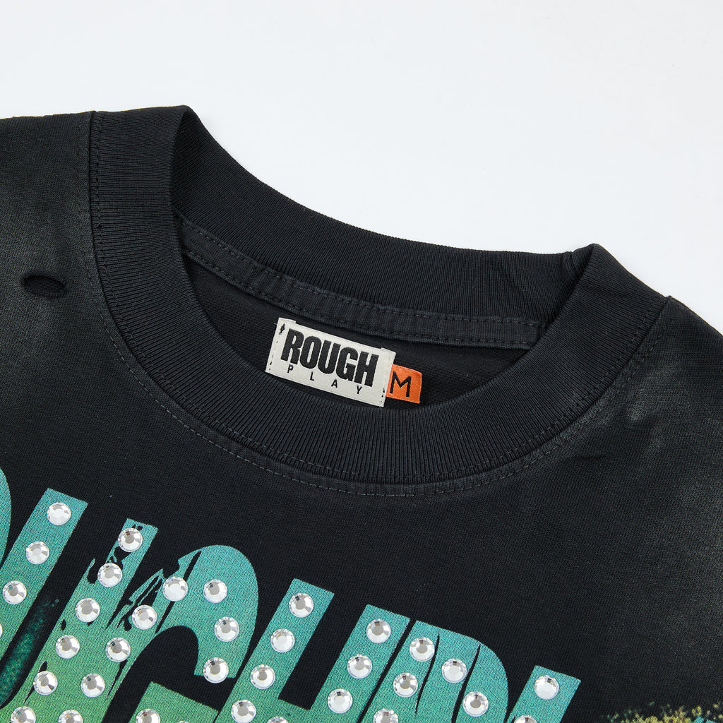 RoughPlay Skeleton Retro Car Graphic Distressed Tee
