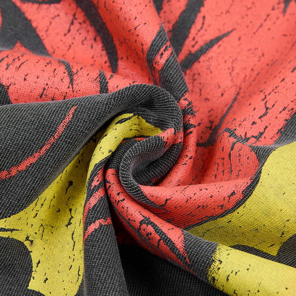 DUAA Charging Bull Fire Flame Vintage Graphic Oversized T‑Shirt