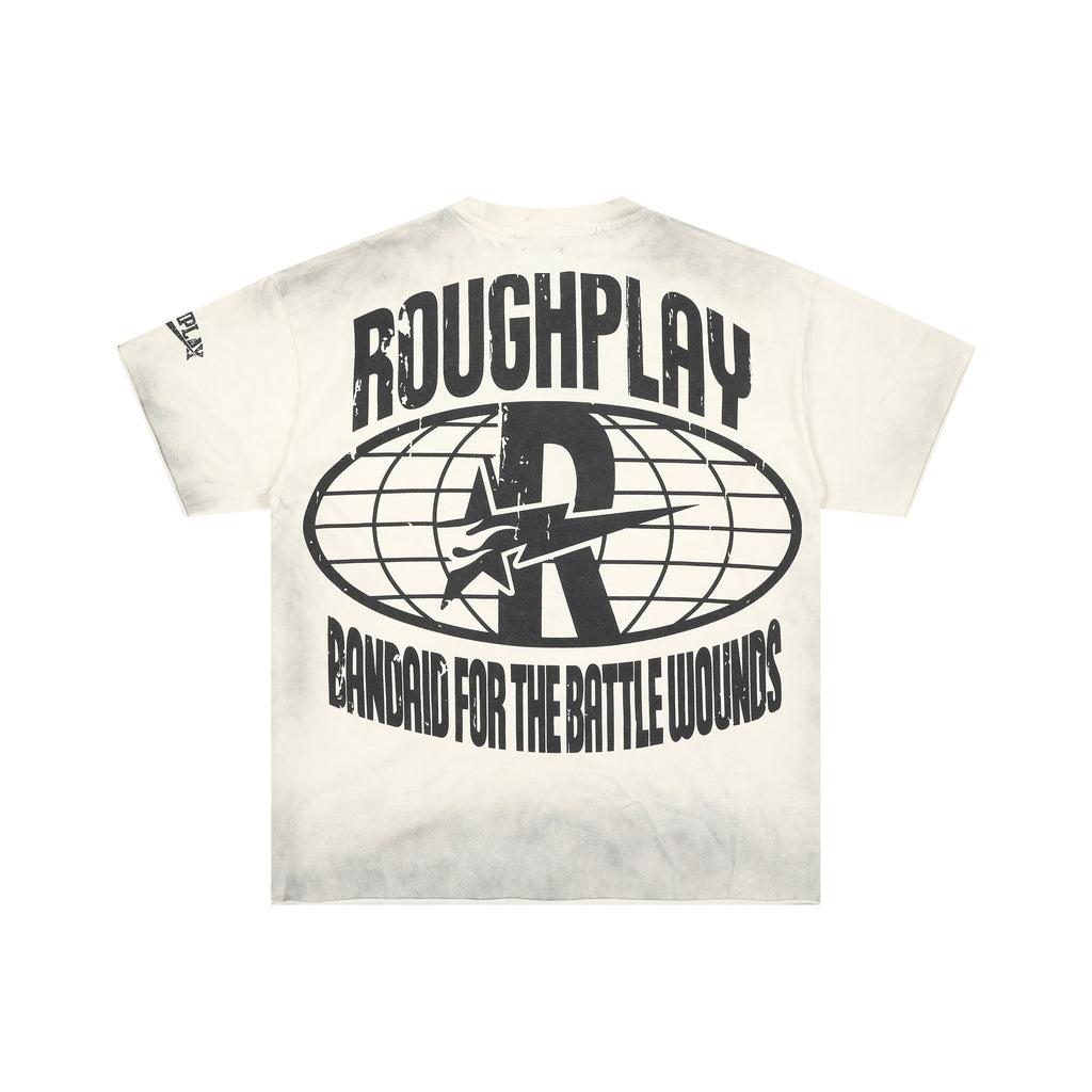 RoughPlay Cartoon Rabbit Graphic Distressed Tee