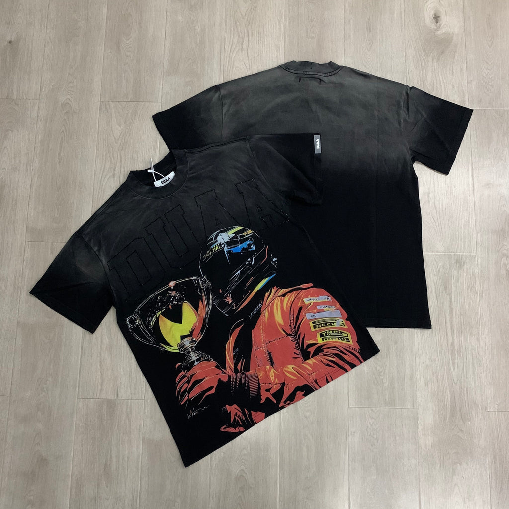 DUAA Racer Champion Trophy Vintage Graphic T‑Shirt