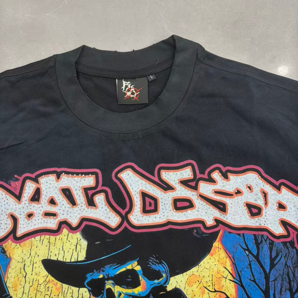 Royal Desert Skeleton Cowboy Vintage Graphic T‑Shirt