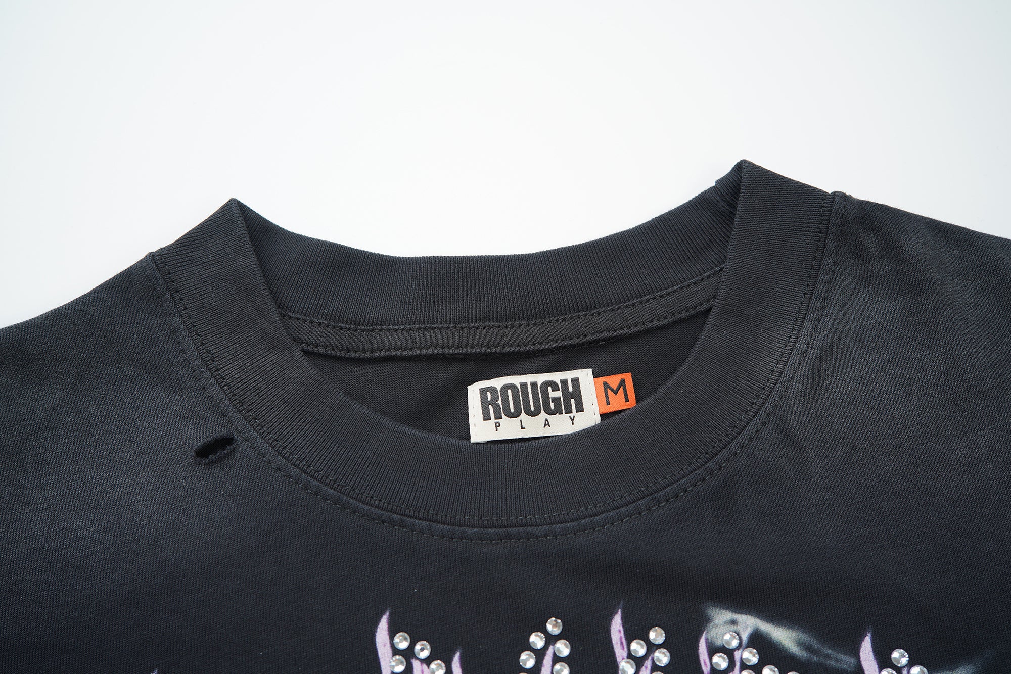 RoughPlay Dirt Bike Lightning Graphic Distressed Short‑Sleeve Tee Vintage Streetwear T‑Shirt