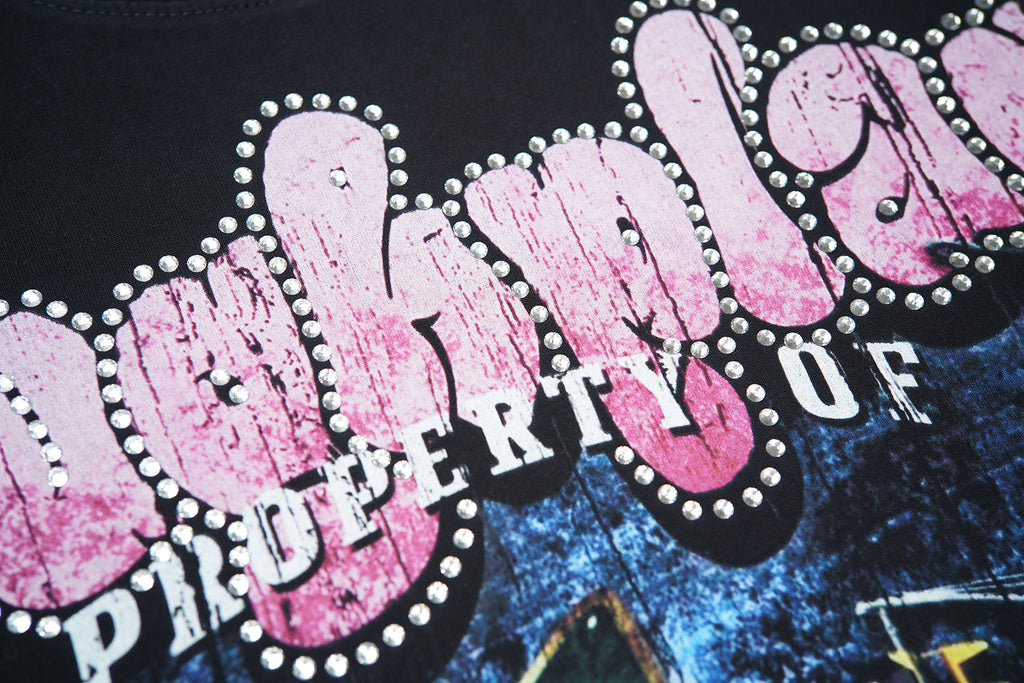 RoughPlay Street Car Graphic Distressed Short‑Sleeve Tee Vintage Streetwear T‑Shirt