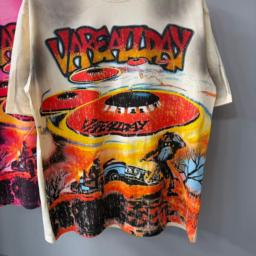 Vare All Day UFO Western Desert Vintage Washed Cropped T‑Shirt